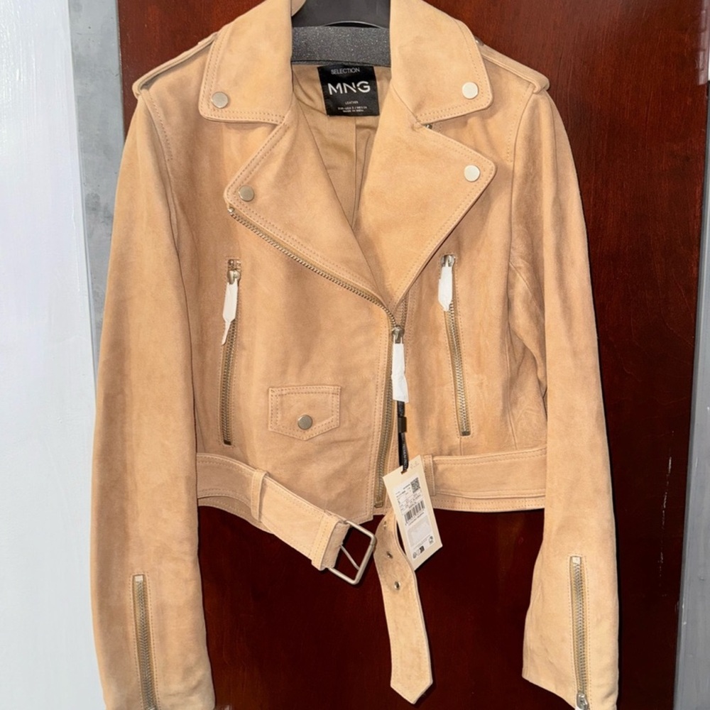MANGO Tan 100%  Suede Jacket